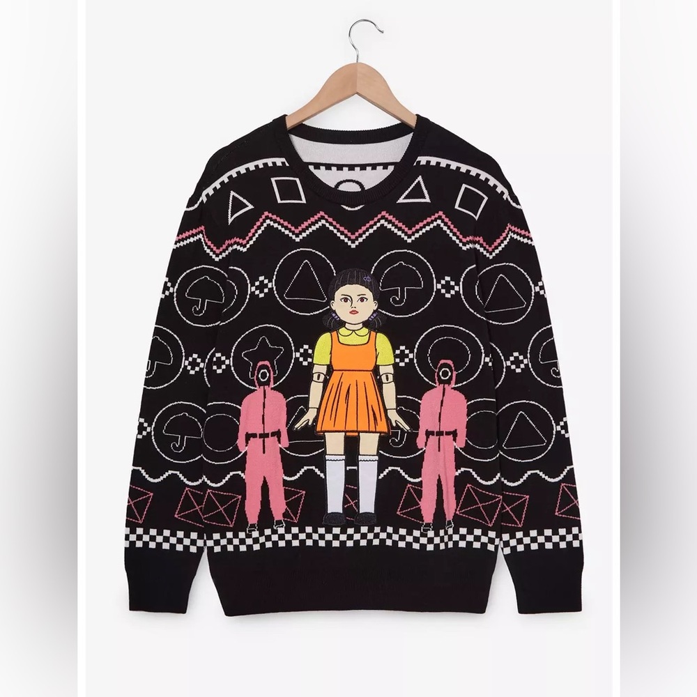 Netflix Squid Games Young-hee black Holiday Sweater Unisex size medium